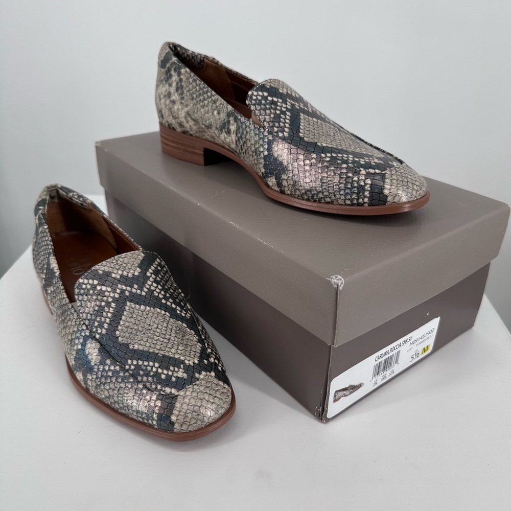Franco Sarto Carlina Loafer Roccia Snake Print size 5.5 New in Box